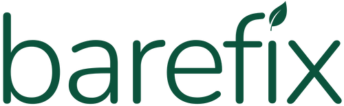Barefix logo with green text on a white background